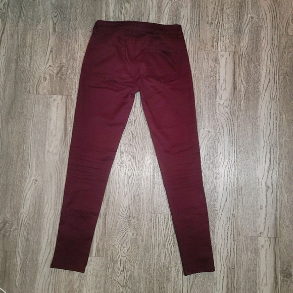 LIKE NEW burgundy coated denim pants - Picture 2 of 2